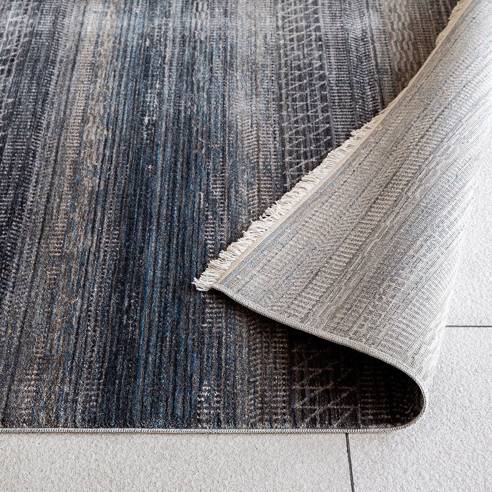 Alexander Ashton Blue And Grey Striped Carpet