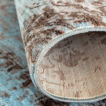 Alexander Sage Runners Turquoise Brown Distressed Turkish Carpet