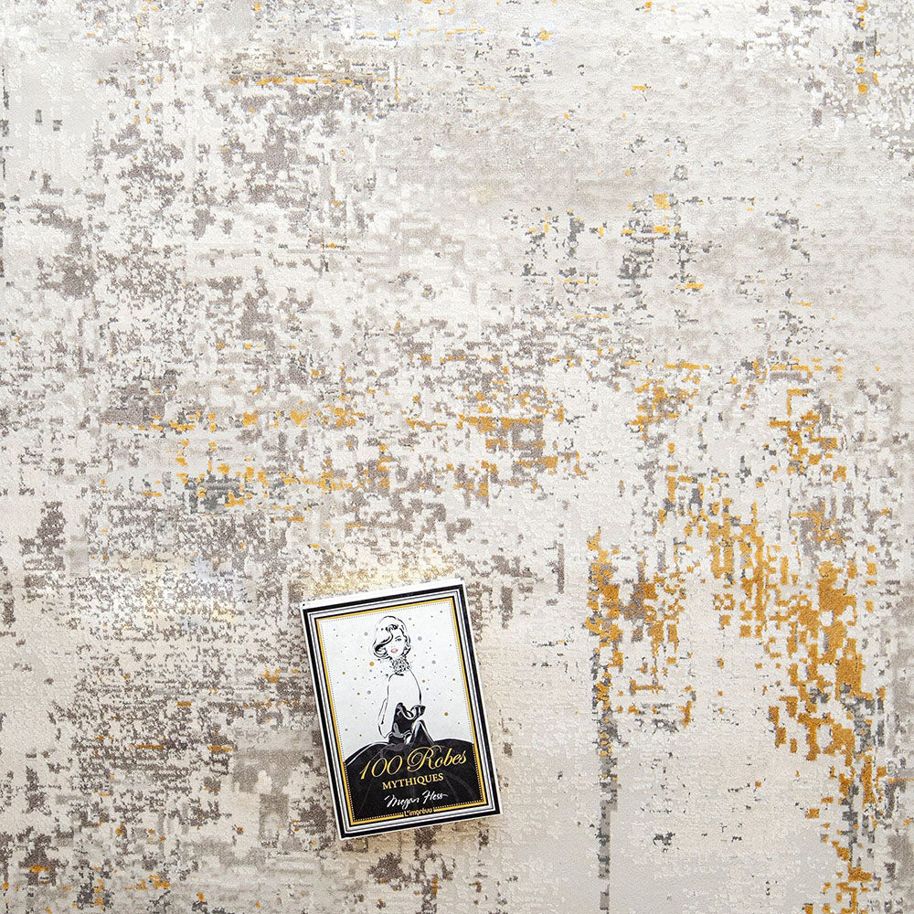 Athena Goldberg Yellow And Grey Abstract Carpet