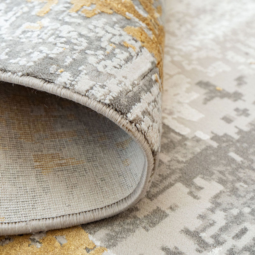 Athena Goldberg Yellow And Grey Abstract Carpet