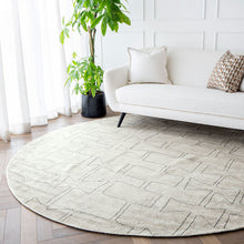 Caleb Ebony Pearl And Grey Line Pattern Carpet
