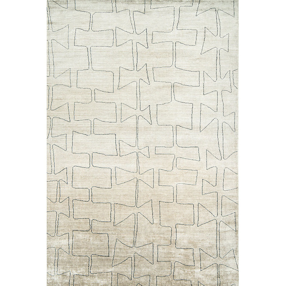 Caleb Ebony Pearl And Grey Line Pattern Carpet