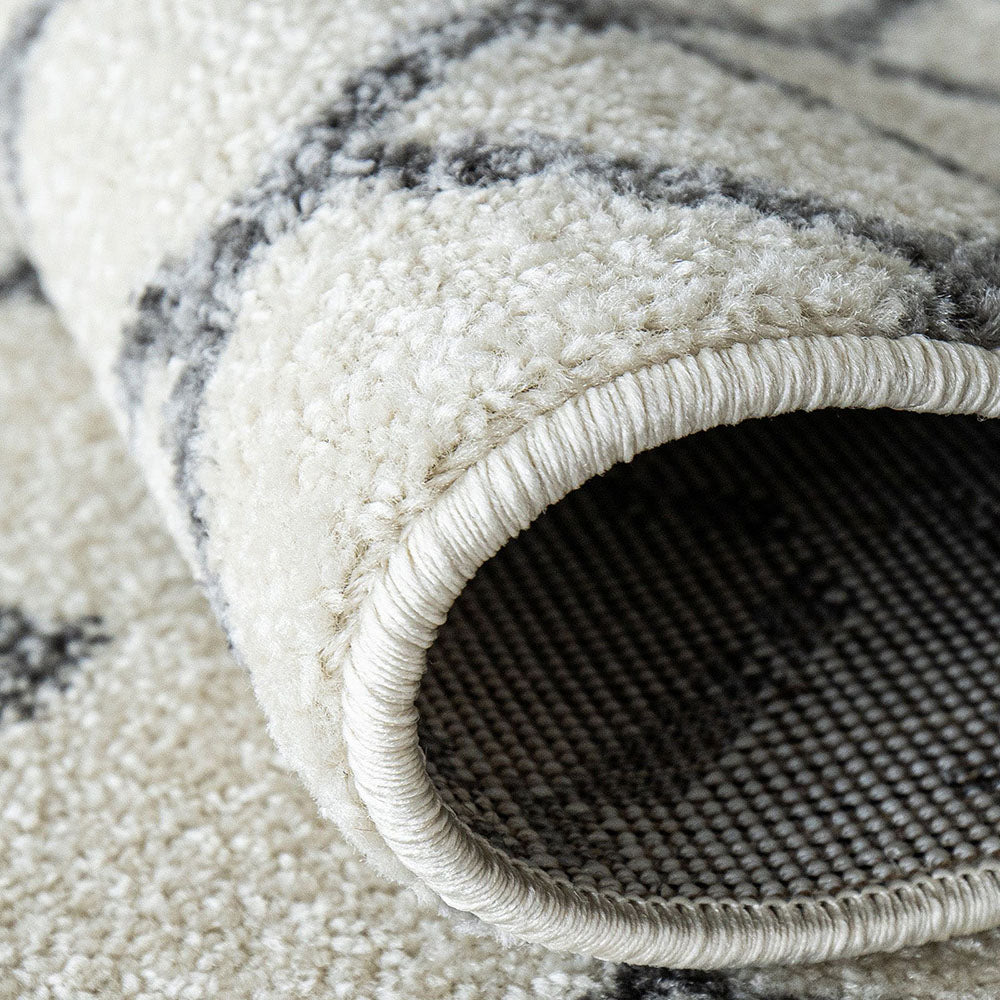 Conrad Ebony White And Grey Folk Design Carpet