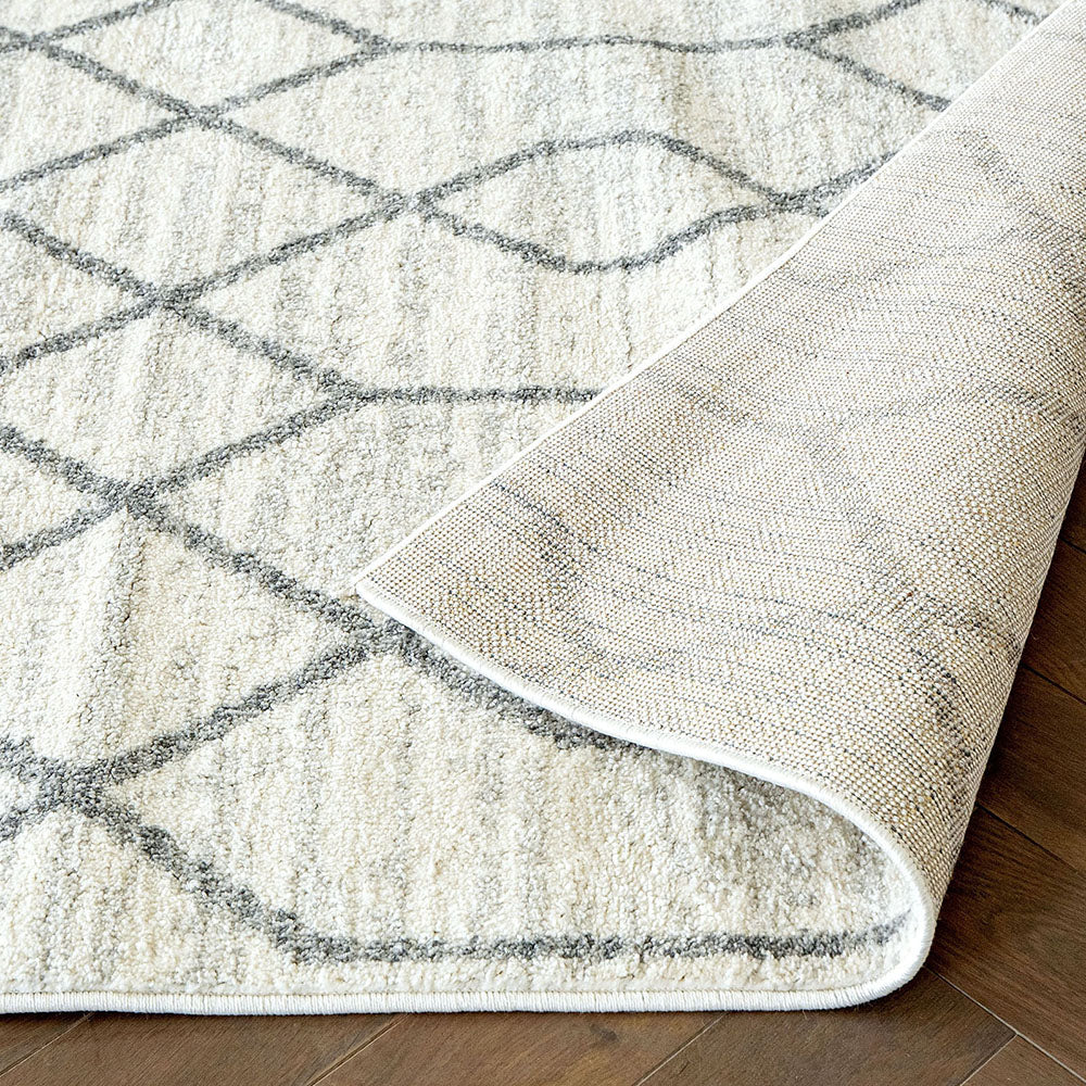 Conrad Lily Ivory Grey Intertwined Pattern Carpet
