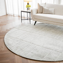 Elliot Alba Solid Light Grey With Tufted Lines Carpet