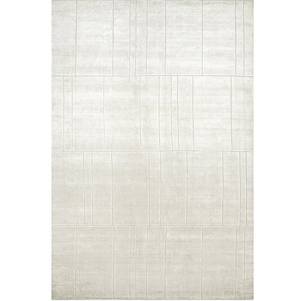Elliot Bianca Geometric Textured White Carpet