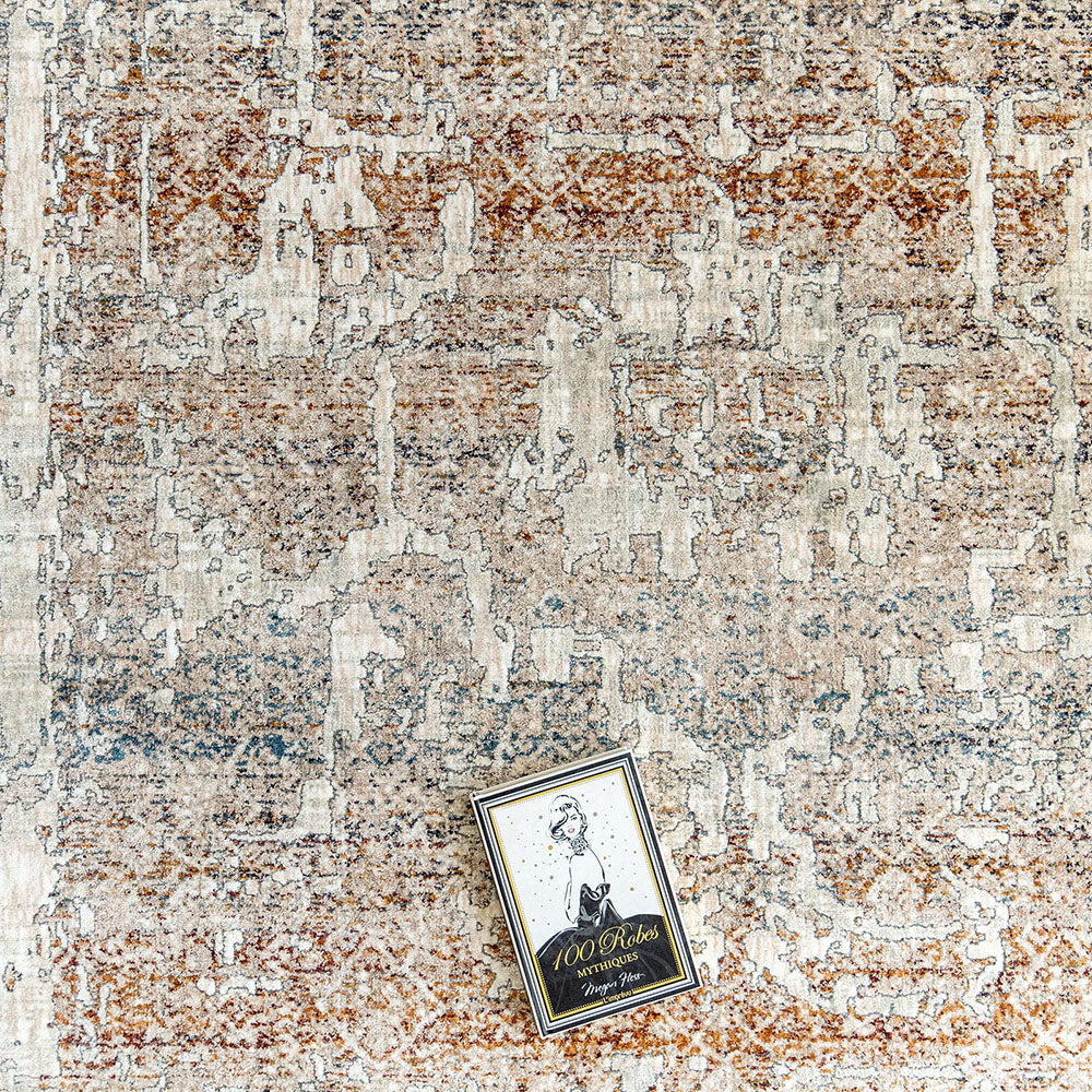 Ethan Martin Beige And Grey Distressed Carpet