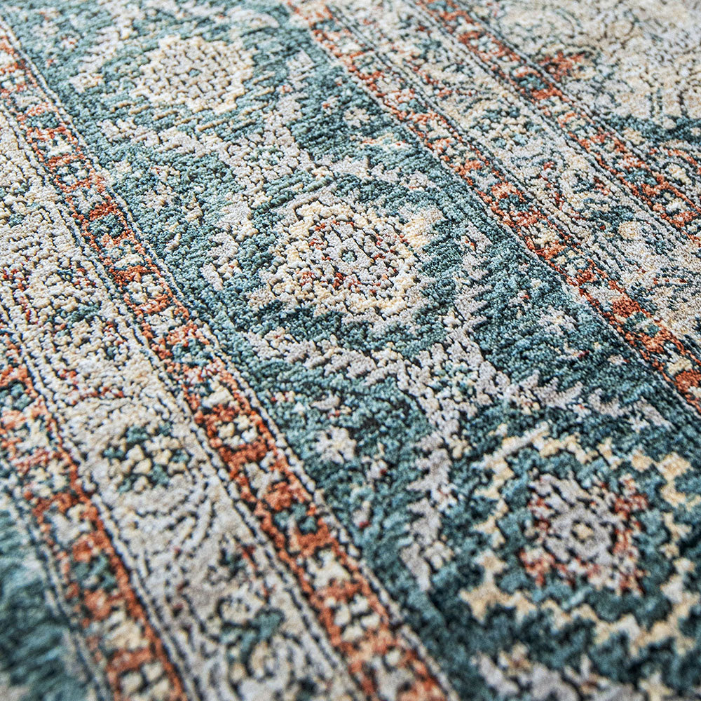 Harper Sky Distressed Blue Beige Carpet