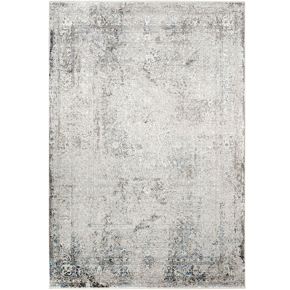 Jacob Azure Faded Patterned Grey Carpet