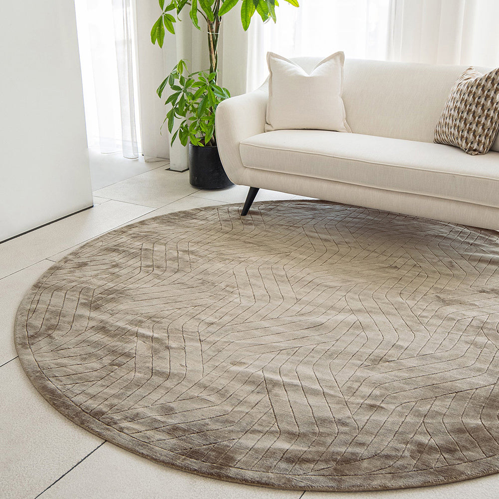 Madox Sandy Line Pattern Taupe Carpet