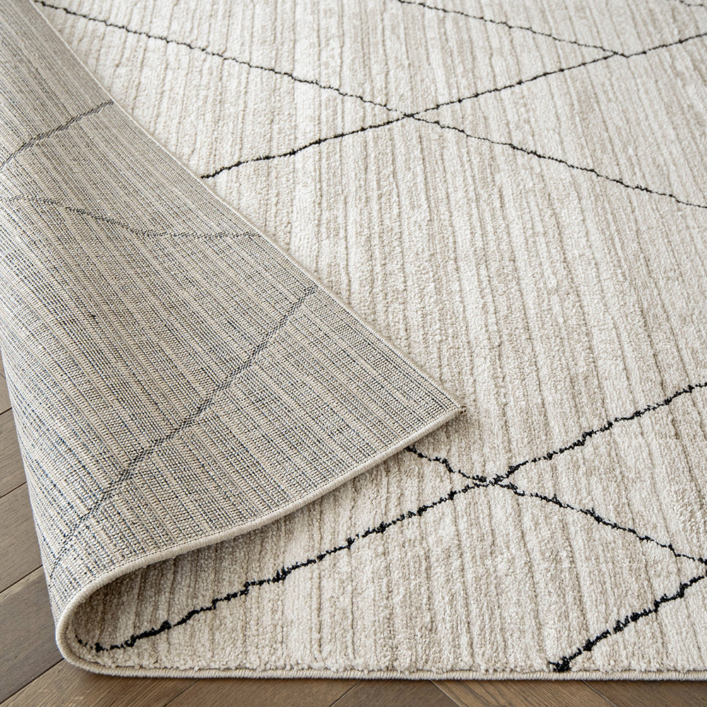Zen Ebony Geometric Ivory Carpet